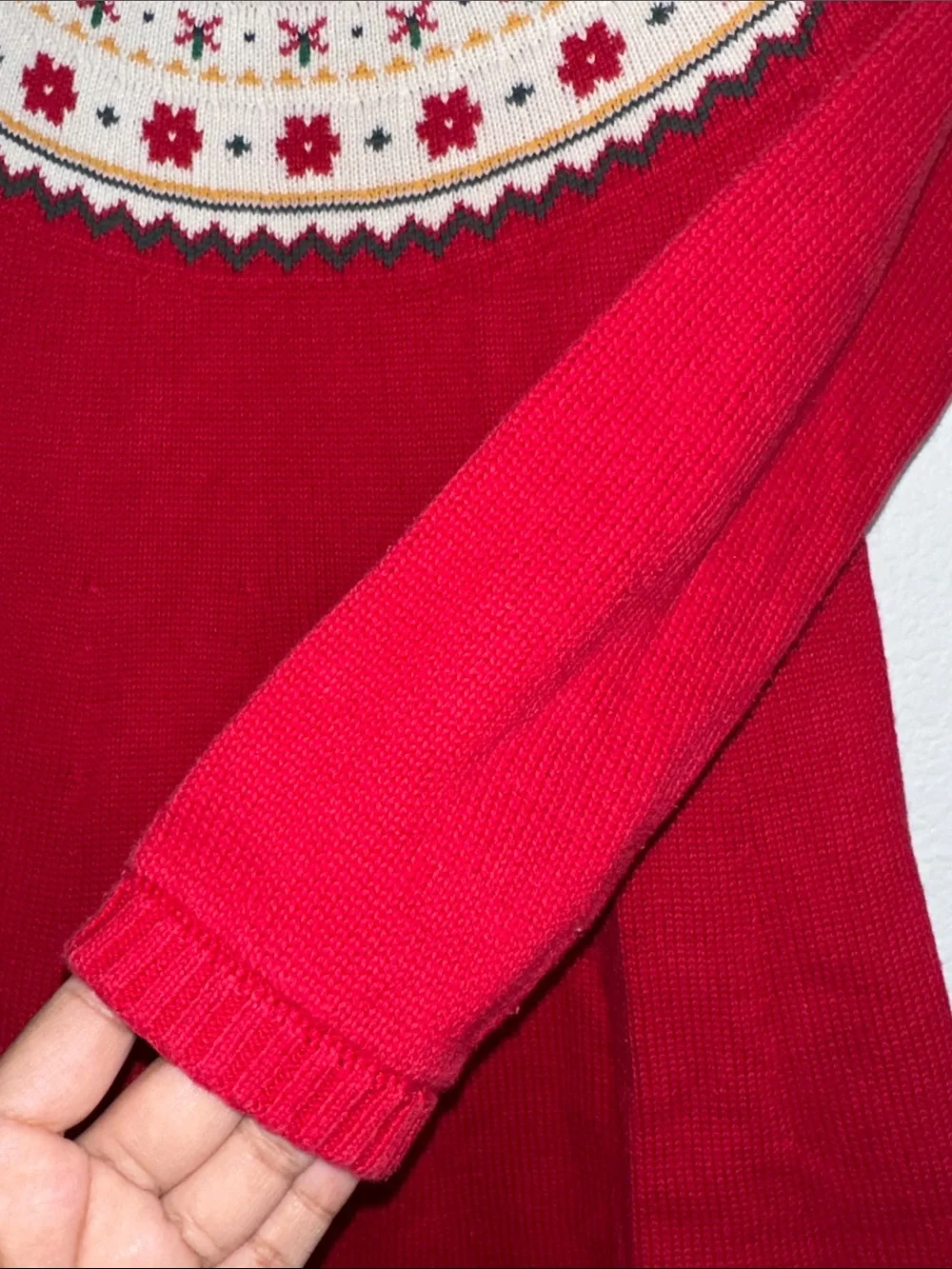 Hanna‎ Andersson Sweater Dress Fairisle Red Long Sleeve Holiday Youth Girls 6/7